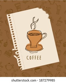 Coffee design  over brown background, vector illustration