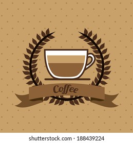 Coffee design over brown background, vector illustration