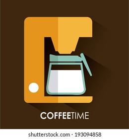 Coffee design over brown background, vector illustration