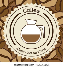 Coffee design over brown background, vector illustration