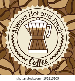 Coffee design over brown background, vector illustration