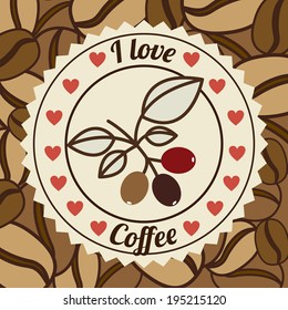 Coffee design over brown background, vector illustration
