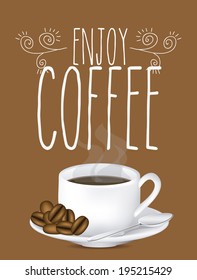 Coffee design over brown background, vector illustration