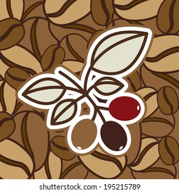 Coffee design over brown background, vector illustration