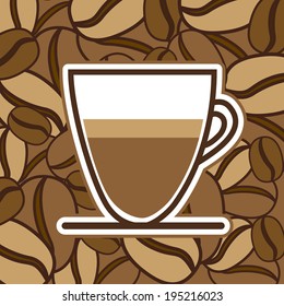 Coffee design over brown background, vector illustration