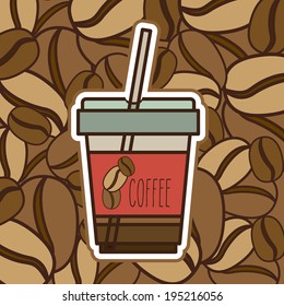 Coffee design over brown background, vector illustration