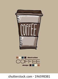 Coffee design over brown background, vector illustration