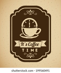 Coffee design over brown background, vector illustration