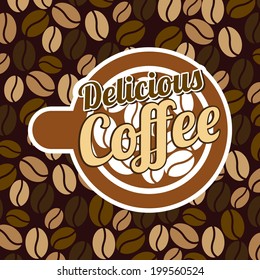 Coffee design over brown background, vector illustration