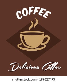 Coffee design over brown background, vector illustration
