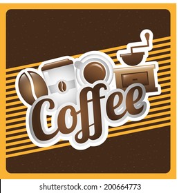coffee design over brown background vector illustration
