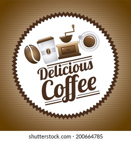 coffee design over brown background vector illustration