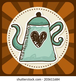 Coffee design over brown background, vector illustration