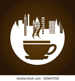 Coffee design over brown background, vector illustration