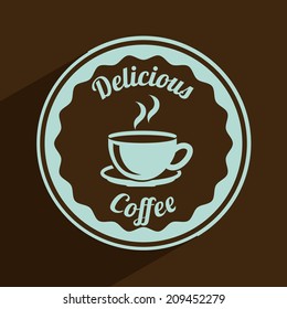 coffee design over brown background vector illustration