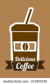 coffee design over brown background vector illustration