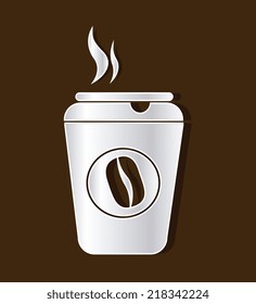 Coffee design over brown background, vector illustration