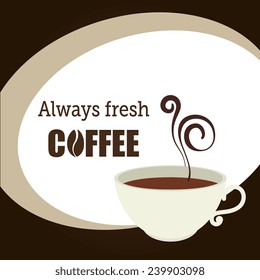 Coffee design over brown background, vector illustration.