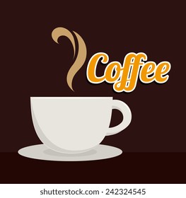 coffee design over brown background, vector illustration