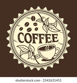 Diseño del café sobre fondo marrón, gráfico de la Ilustración vectorial EPS10.
