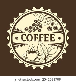 Coffee design over brown background, vector illustration, graphic doodle style.
