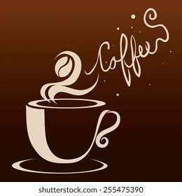 Coffee design over brown background, vector illustration.