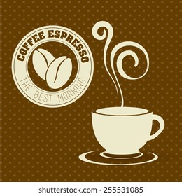 Coffee design over brown background, vector illustration.