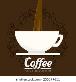 Coffee design over brown background, vector illustration.