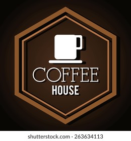 Coffee design over brown background, vector illustration.