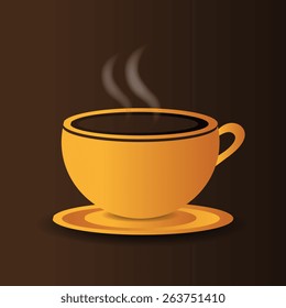 Coffee design over brown background, vector illustration.