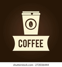Coffee design over brown background, vector illustration.