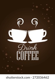 Coffee design over brown background, vector illustration.
