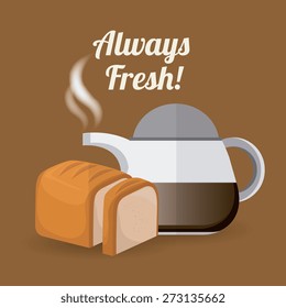 Coffee design over brown background, vector illustration.