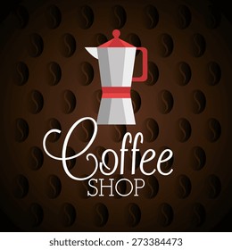 Coffee design over brown background, vector illustration.