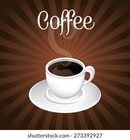 Coffee design over brown background, vector illustration.