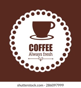 Coffee design over brown background, vector illustration.