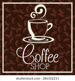 Coffee design over brown background, vector illustration.