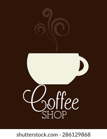 Coffee design over brown background, vector illustration.