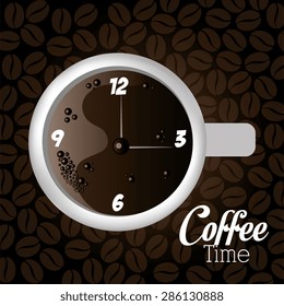 Coffee design over brown background, vector illustration.