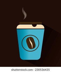 Coffee design over brown background,vector illustration