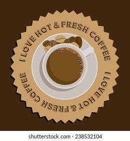 Coffee design over brown background,vector illustration.