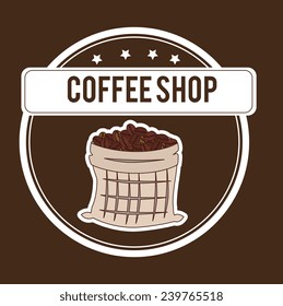 Coffee design over brown background,vector illustration.