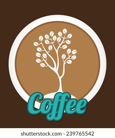 Coffee design over brown background,vector illustration.