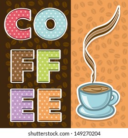 coffee design over brown and pink background vector illustration