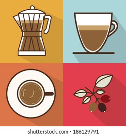 Coffee design over colorful background, vector illustration