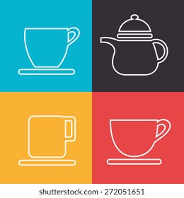 Coffee design over colorful background, vector illustration.