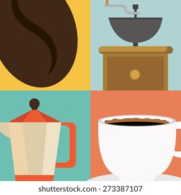 Coffee design over colorful background, vector illustration.