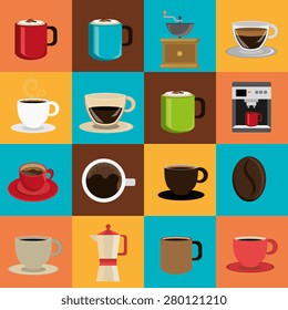 Coffee design over colorful background, vector illustration.