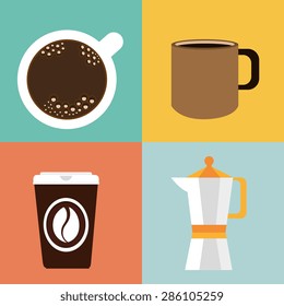 Coffee design over colorful background, vector illustration.