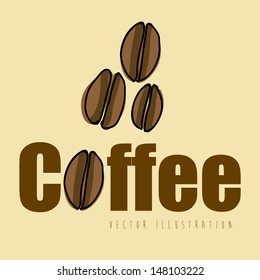 coffee design over cream background vector illustration 